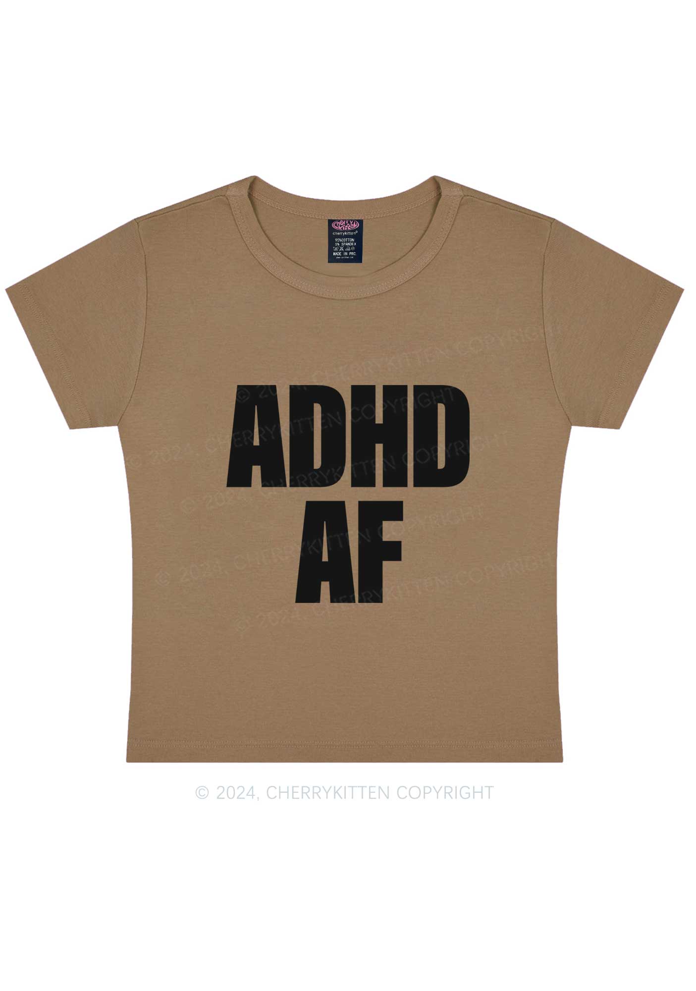 ADHD AF Y2K Baby Tee Cherrykitten