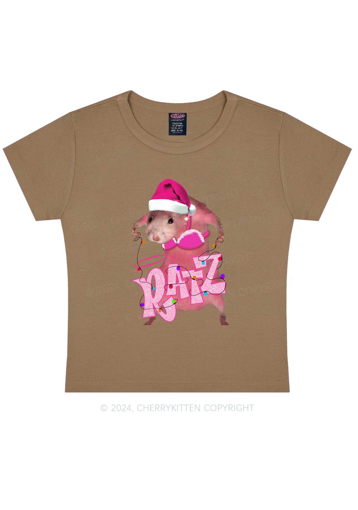 Christmas Ratz Y2K Baby Tee Cherrykitten