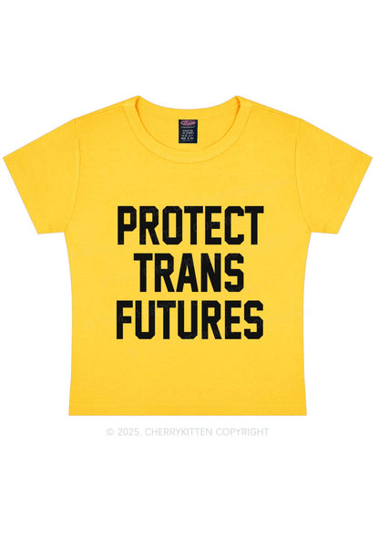 Protect Trans Futures Y2K Baby Tee Cherrykitten