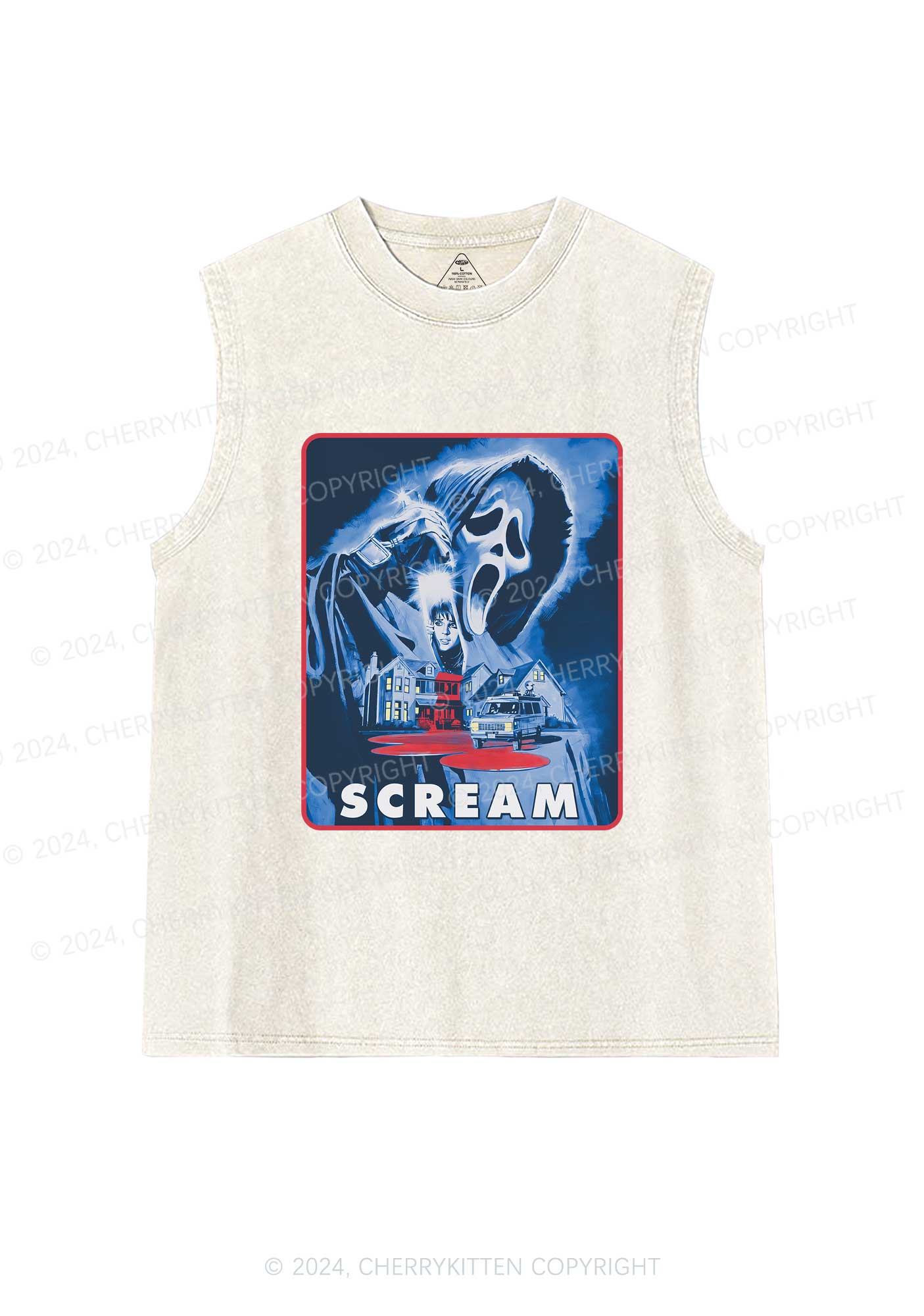 Scream Halloween Y2K Washed Tank Cherrykitten