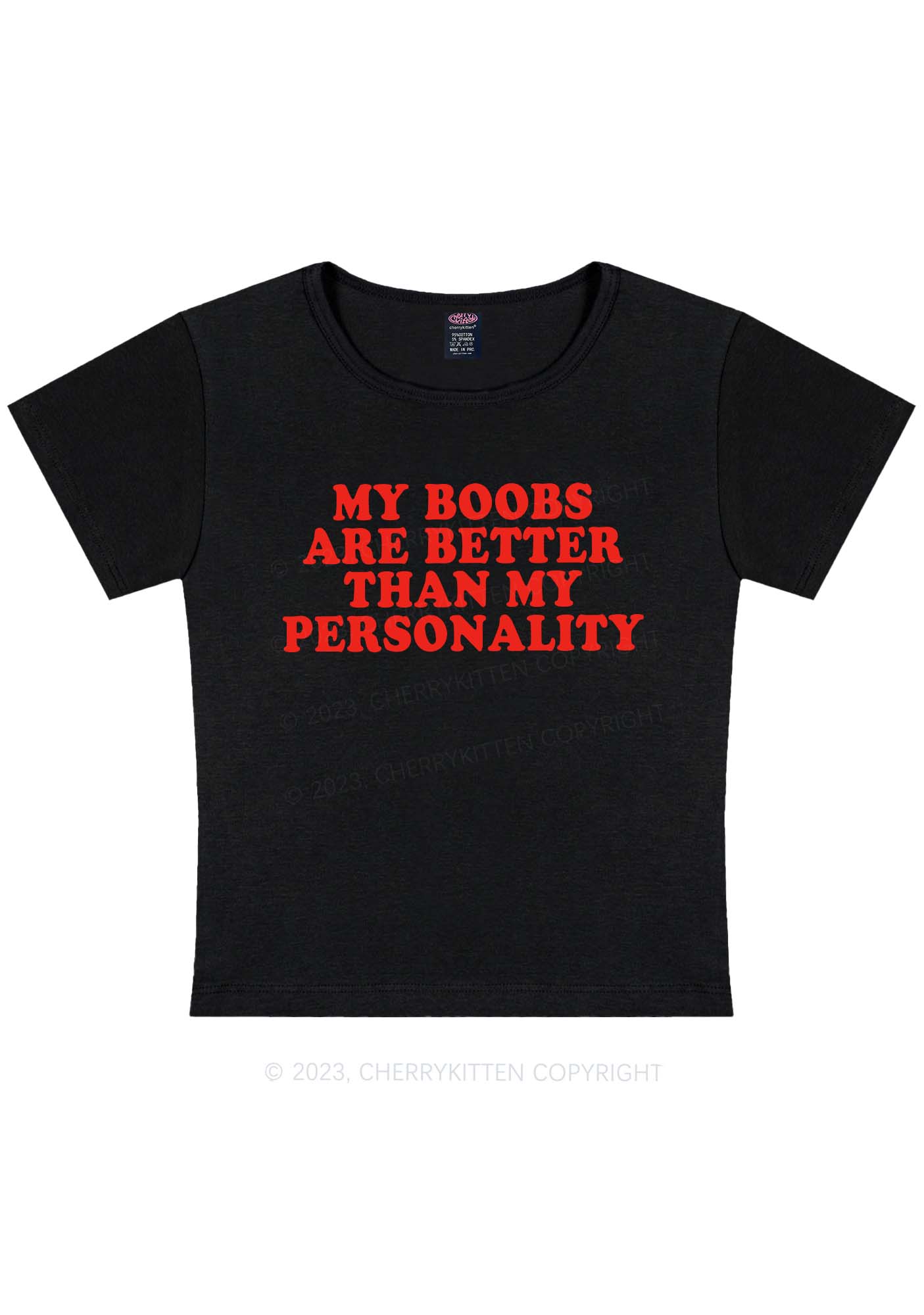 Curvy Bxxbs Better Than Personality Y2K Baby Tee Cherrykitten