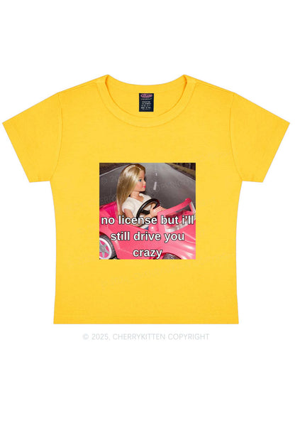 No License Drive Y2K Baby Tee Cherrykitten