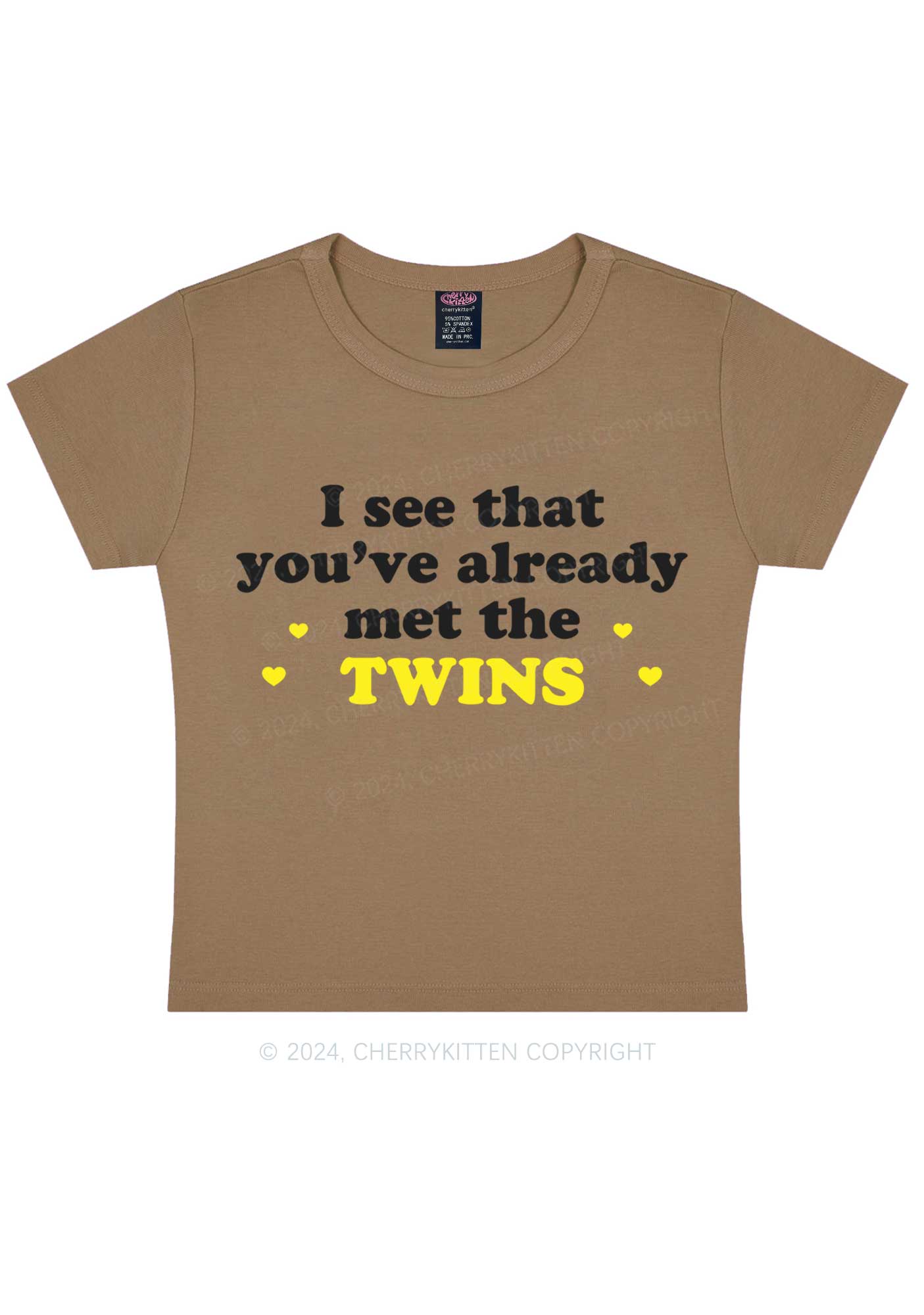 You've Already Met The Twins Y2K Baby Tee Cherrykitten