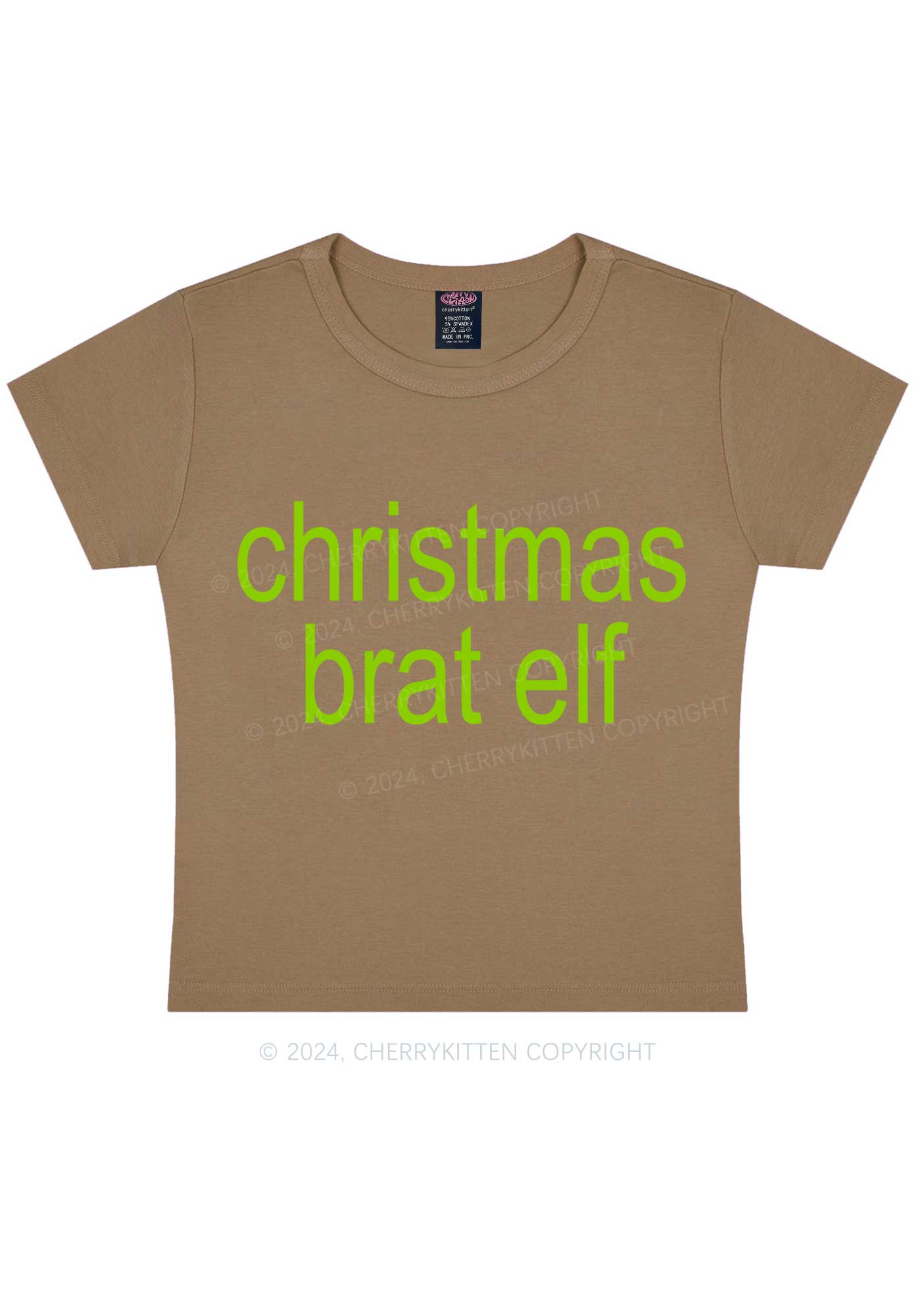 Christmas Brat Elf Y2K Baby Tee Cherrykitten