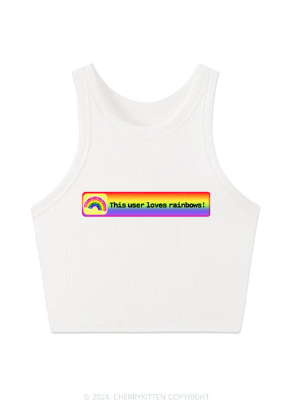 This User Loves Rainbows Y2K Crop Tank Top Cherrykitten