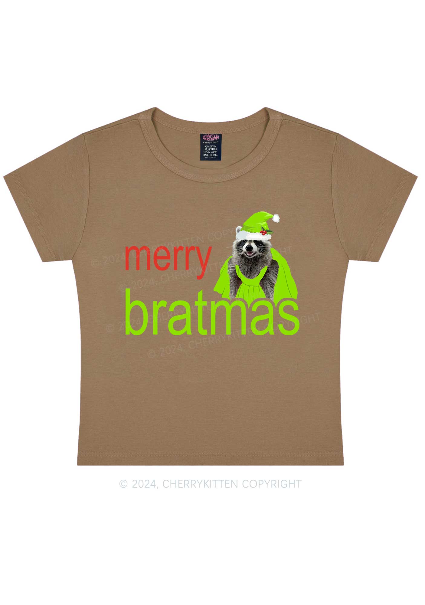 Christmas Merry Bratmas Y2K Baby Tee Cherrykitten