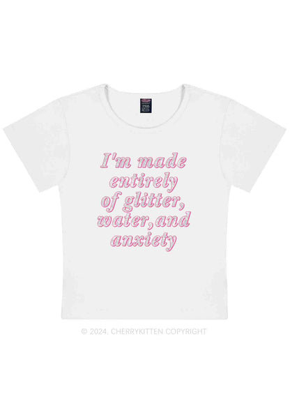 Glitter Water And Anxiety Y2K Baby Tee Cherrykitten