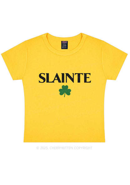 Slainte St Patricks Y2K Baby Tee Cherrykitten