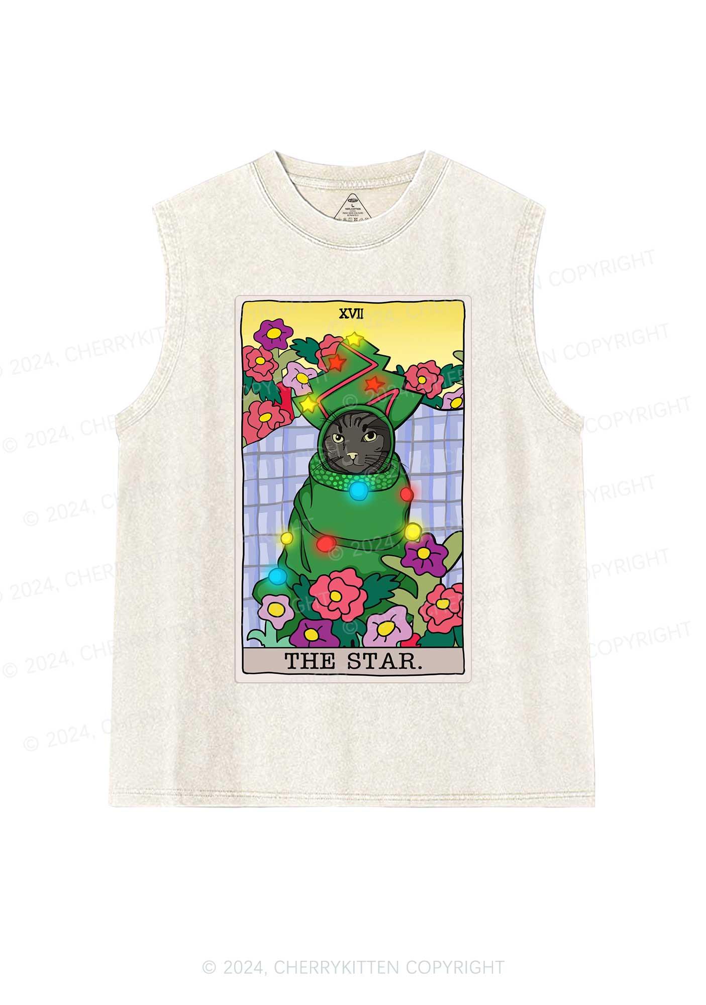 The Star Cat Y2K Washed Tank Cherrykitten