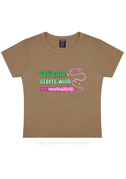 Self Care Starts Y2K Baby Tee Cherrykitten