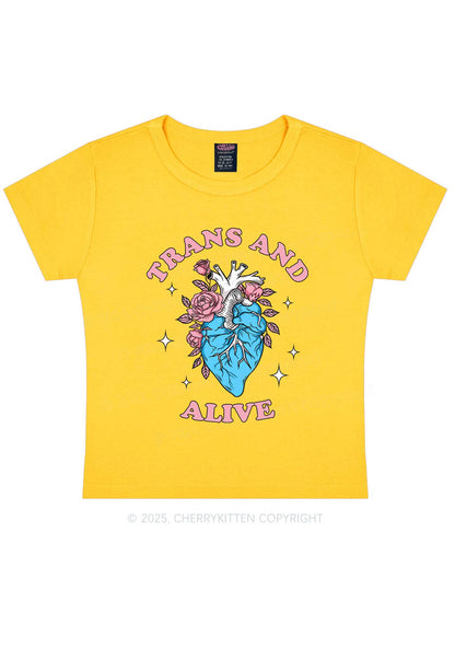 Trans And Alive Y2K Baby Tee Cherrykitten