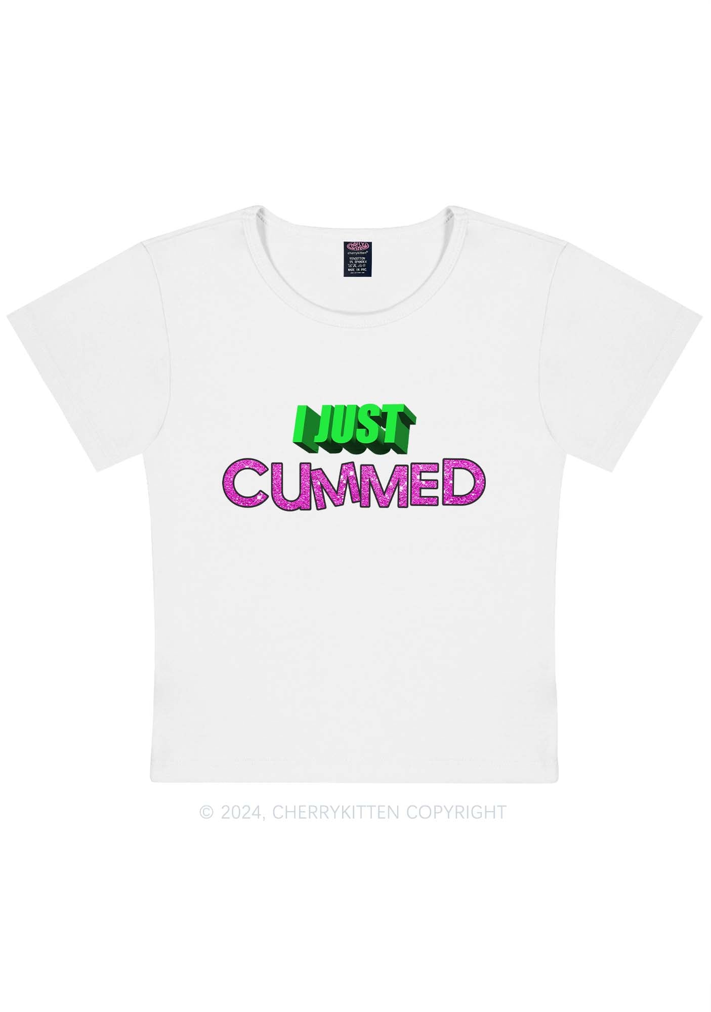 I Just Cummed Y2K Baby Tee Cherrykitten