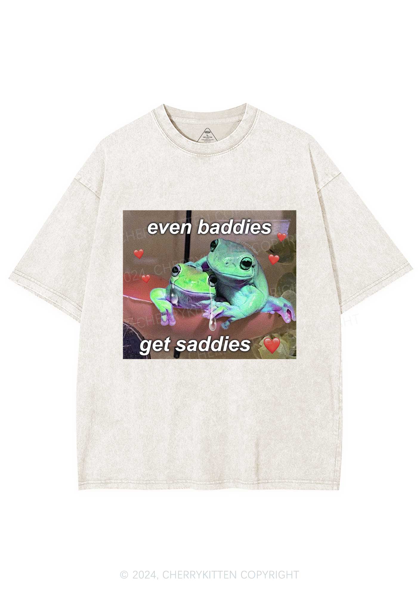 Two Baddie Frogs Y2K Washed Tee Cherrykitten