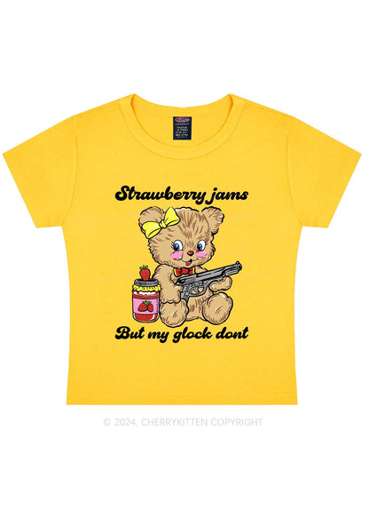 Strawberry Jams Bear Y2K Baby Tee Cherrykitten