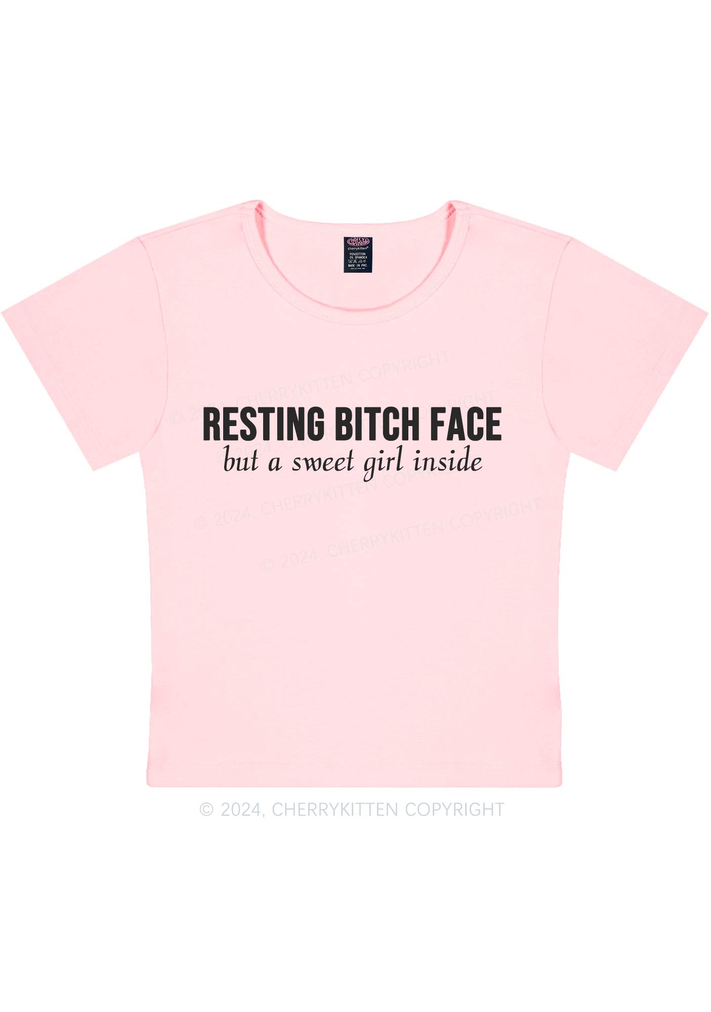 Resting Bxxch Face Y2K Baby Tee Cherrykitten