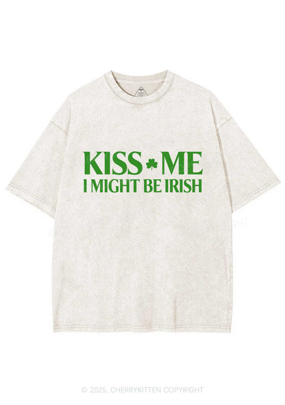 Kiss Me St Patricks Y2K Washed Tee Cherrykitten