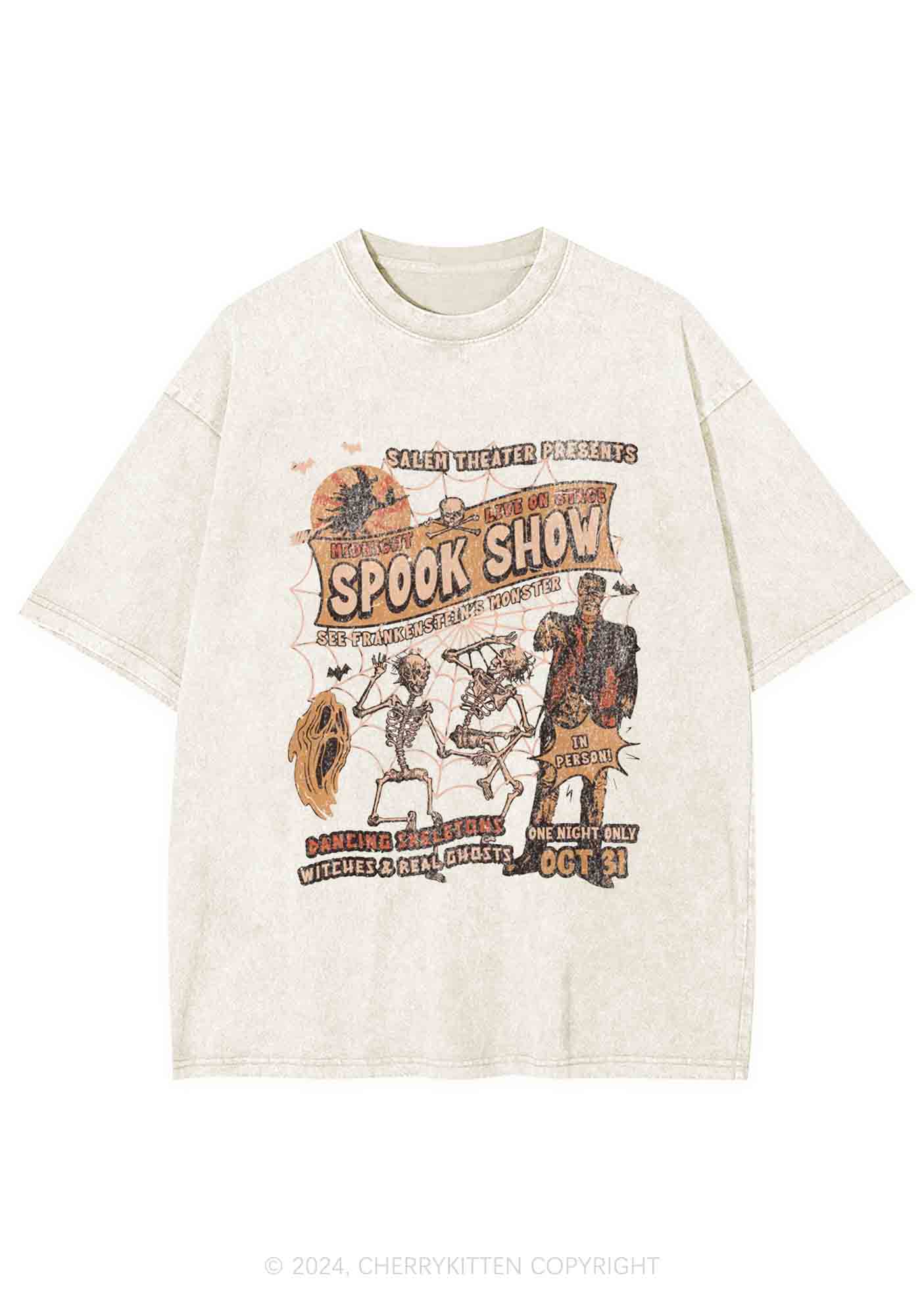 Halloween Spook Show Y2K Washed Tee Cherrykitten