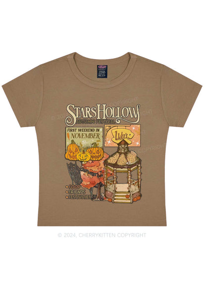 Halloween Stars Hollow Y2K Baby Tee Cherrykitten