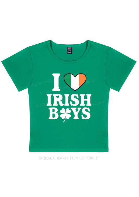 Irish Boy Shamrock St Patricks Y2K Baby Tee Cherrykitten