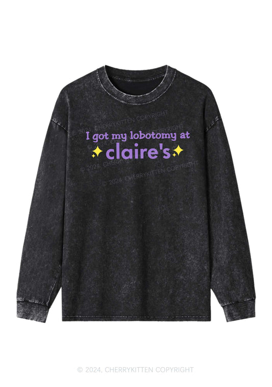 I Got My Lobotomy At Claire's Y2K Washed Long Sleeves Cherrykitten