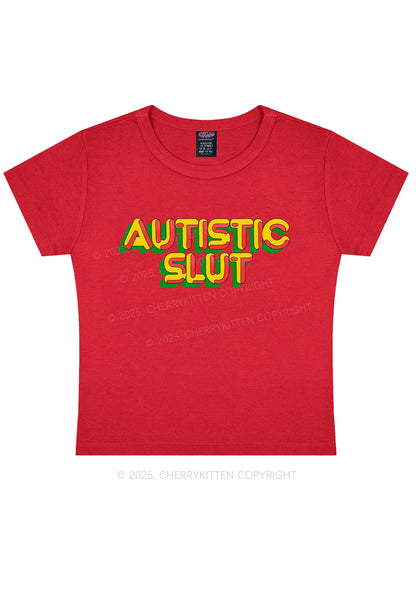 Autistic Slxt Y2K Baby Tee Cherrykitten