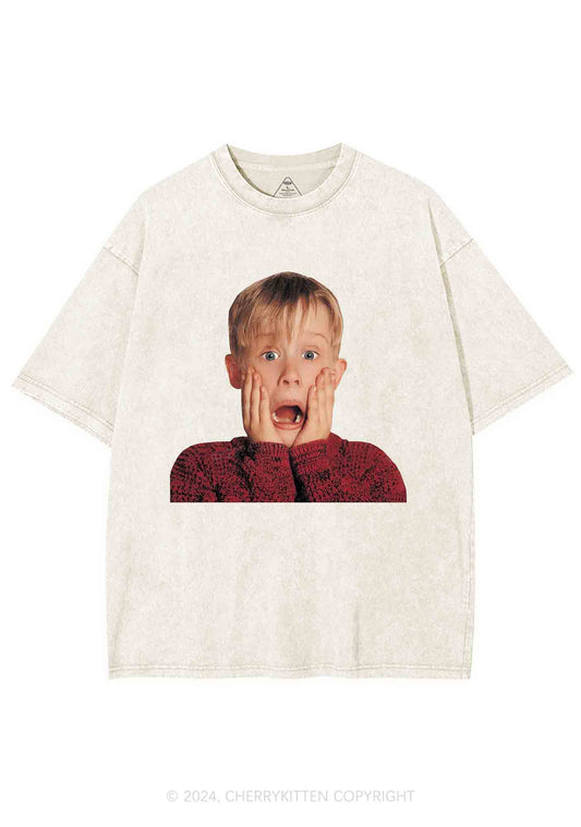 Christmas At Home Alone Y2K Washed Tee Cherrykitten