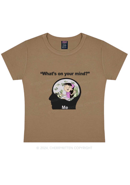 What's On Your Mind Y2K Baby Tee Cherrykitten