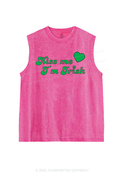 Kiss Me I'm Irish St Patricks Y2K Washed Tank Cherrykitten