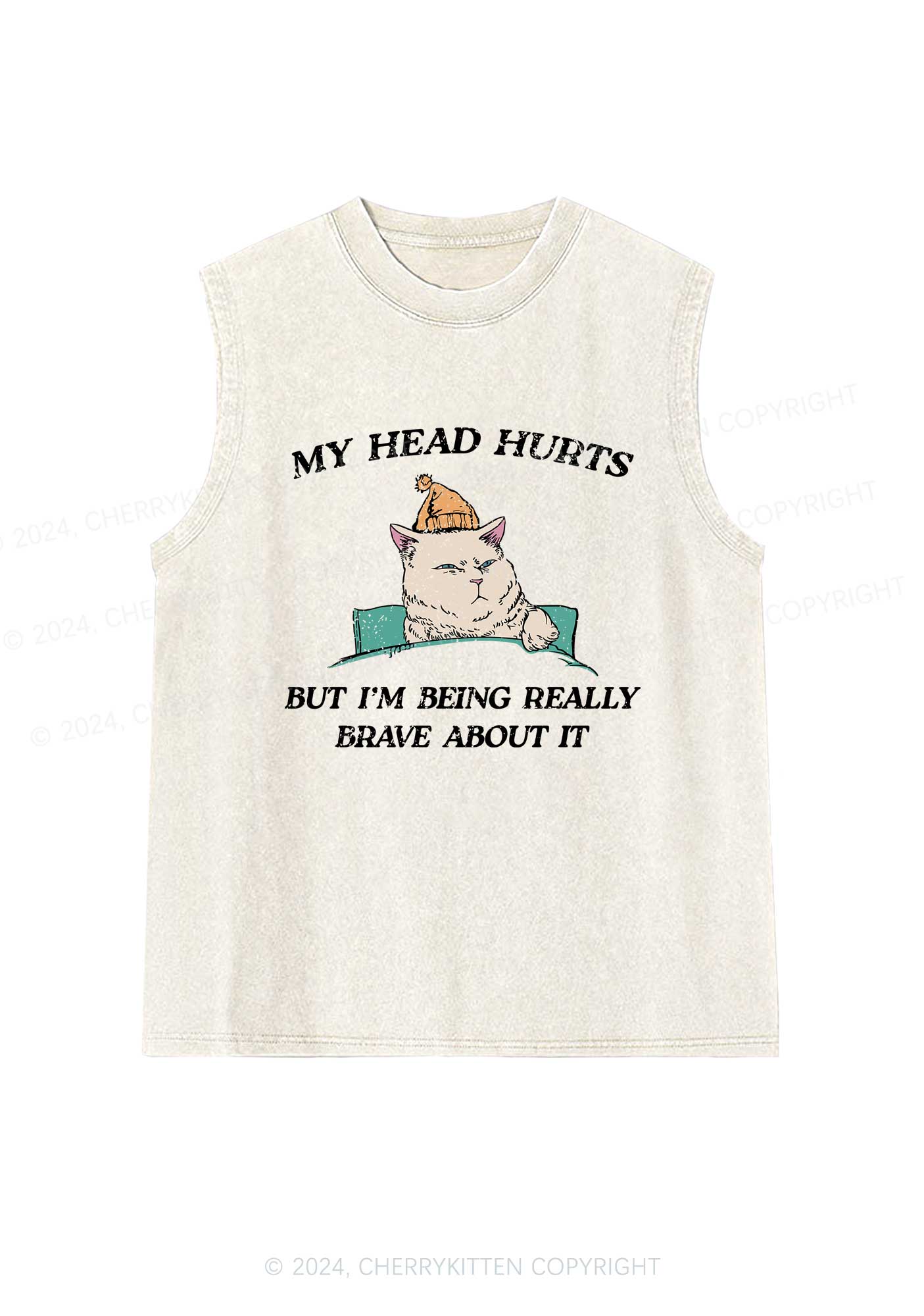 Head Hurts Y2K Washed Tank Cherrykitten