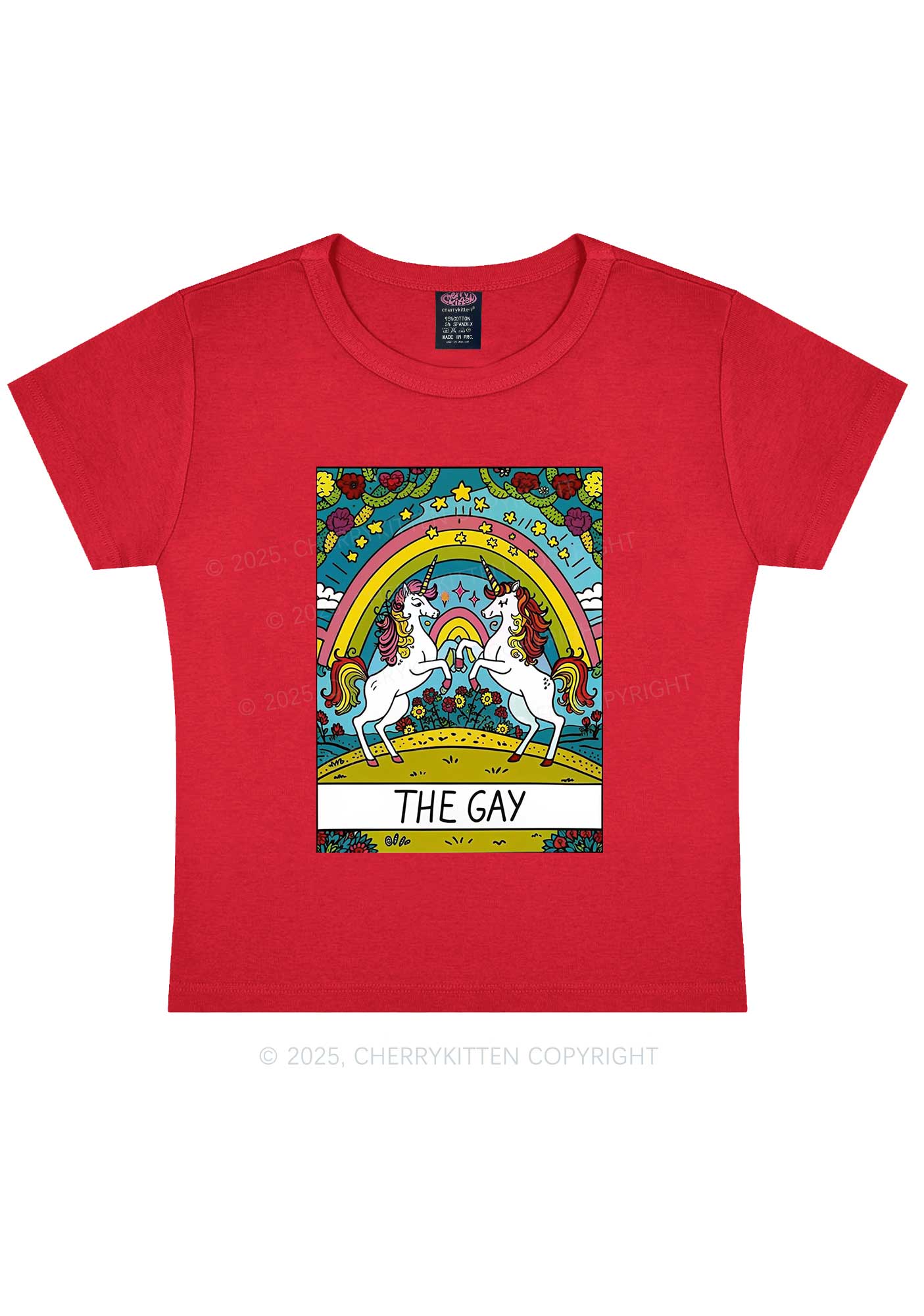 The Gay Unicorn Y2K Baby Tee Cherrykitten