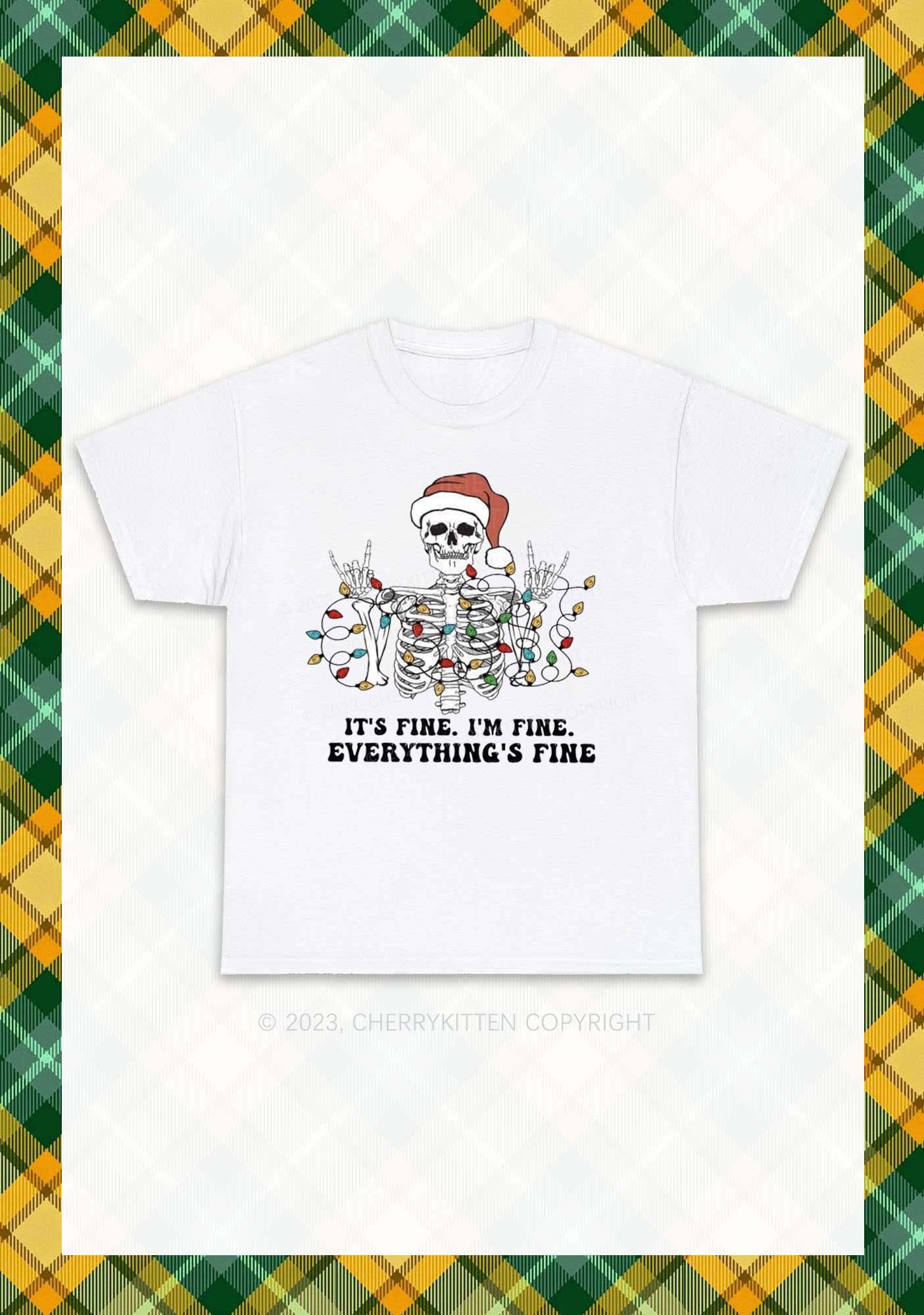 Everything's Fine Christmas Chunky Shirt Cherrykitten