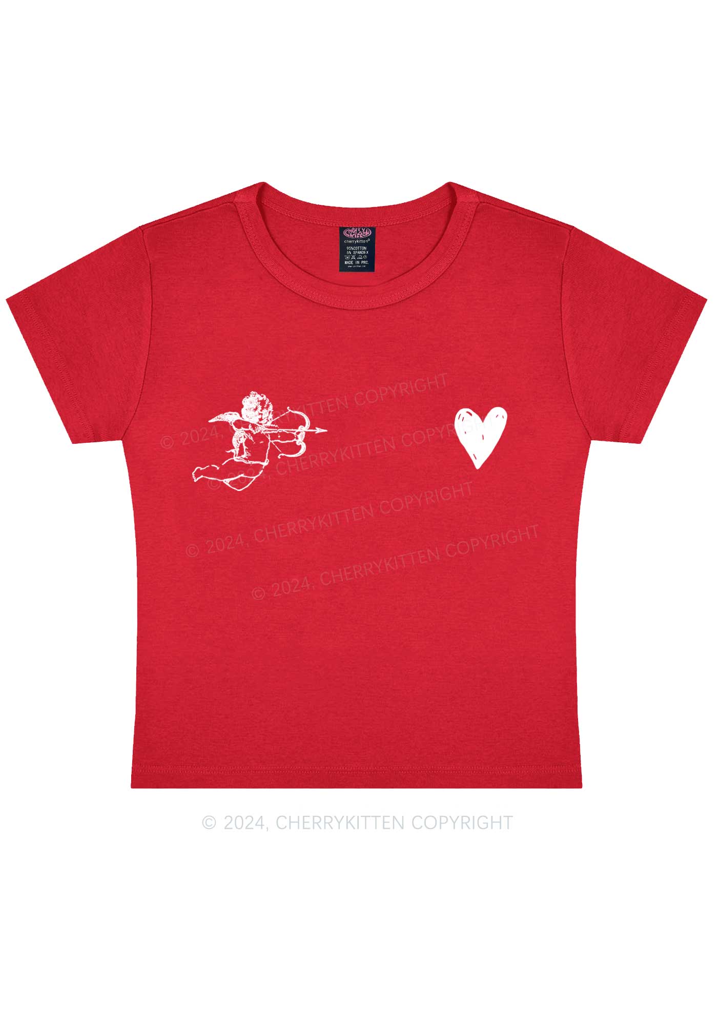 Cupid Red Heart Y2K Valentine's Day Baby Tee Cherrykitten