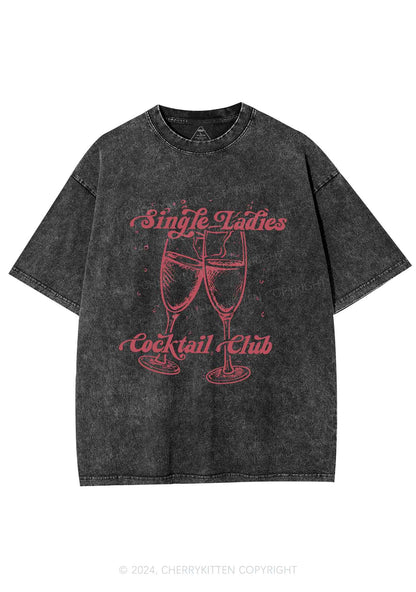 Single Ladies Y2K Valentine's Day Washed Tee Cherrykitten