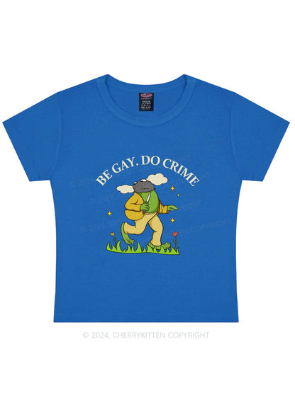 Be Gay Do Crime Frog Y2K Baby Tee Cherrykitten