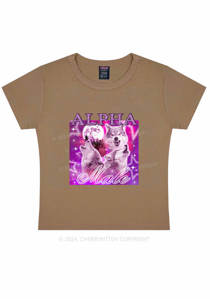 Alpha Male Wolf Y2K Baby Tee Cherrykitten