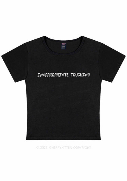 Curvy Inappropriate Touching Y2K Baby Tee Cherrykitten