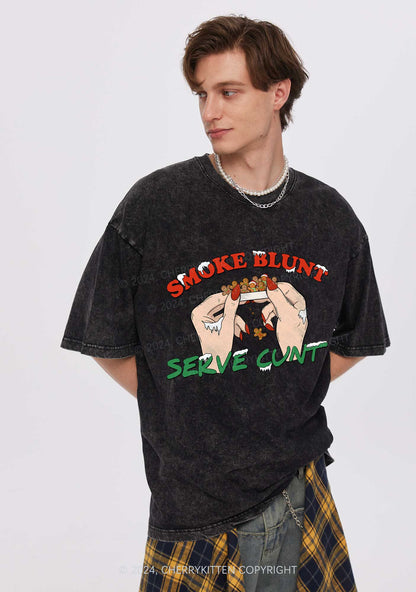 Christmas Smoke Blunt Y2K Washed Tee Cherrykitten