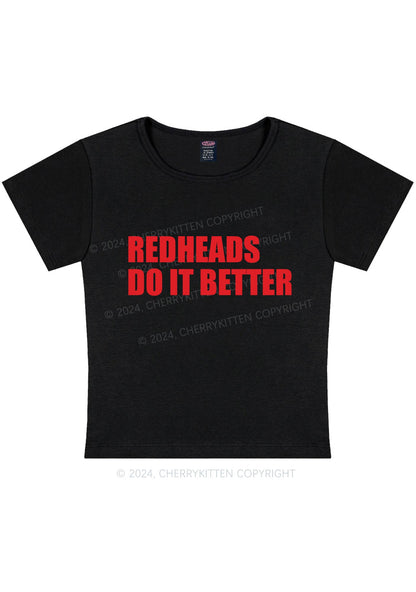 Redheads Do It Better Y2K Baby Tee Cherrykitten