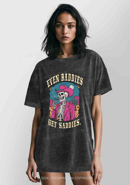 Halloween Baddies Skeleton Y2K Washed Tee Cherrykitten