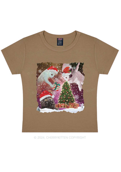 Christmas Cats Gift Y2K Baby Tee Cherrykitten