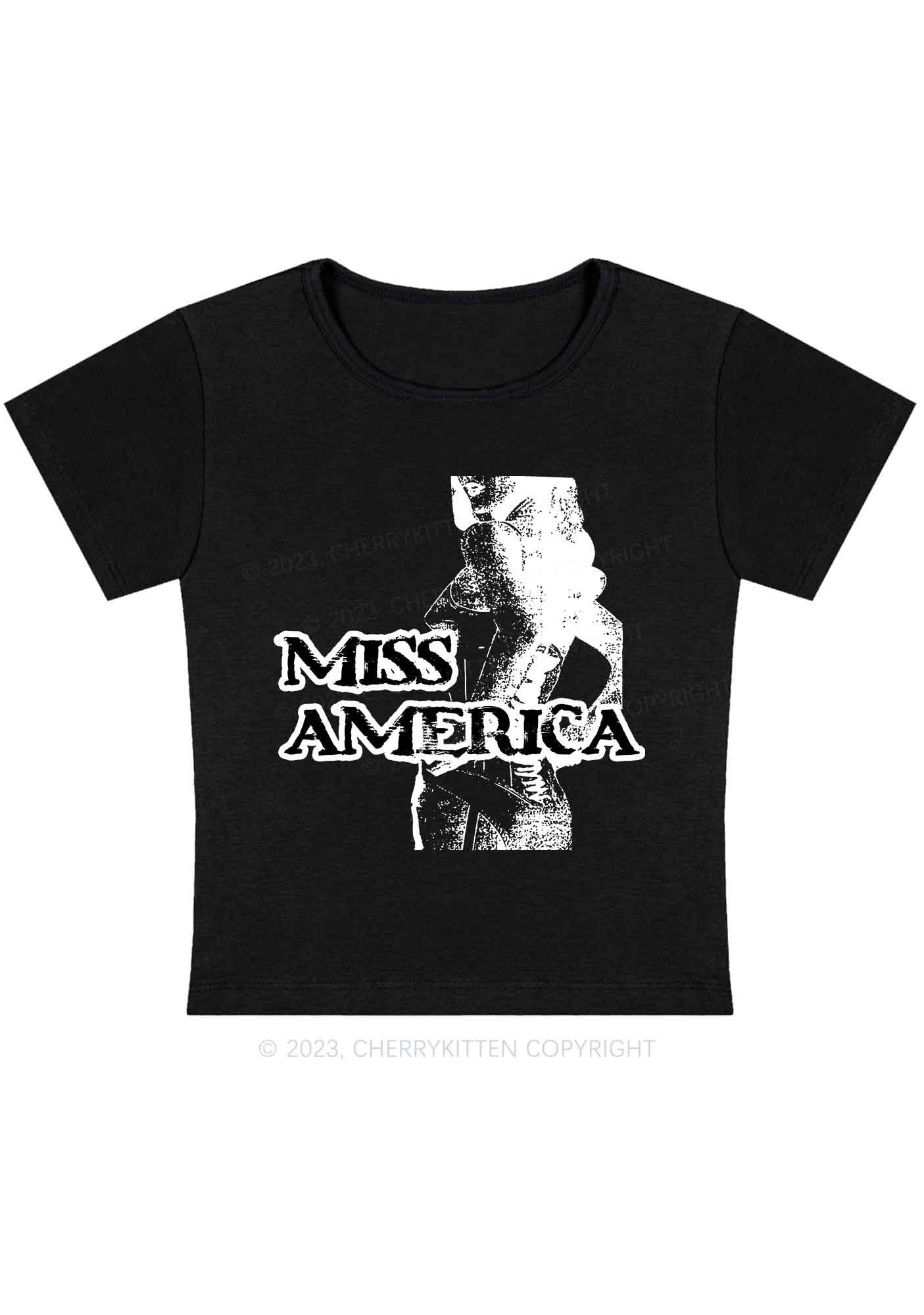 Miss America Y2K Baby Tee Cherrykitten