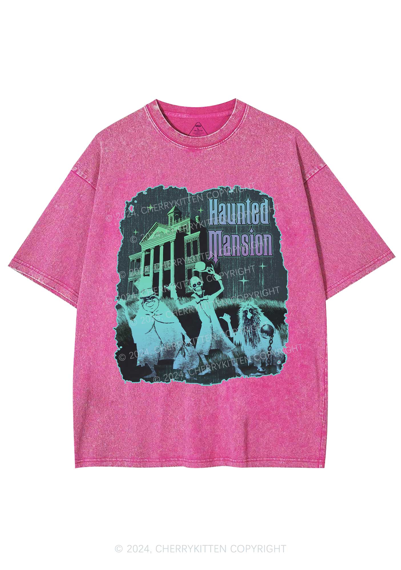 Halloween Haunted Mansion Y2K Washed Tee Cherrykitten