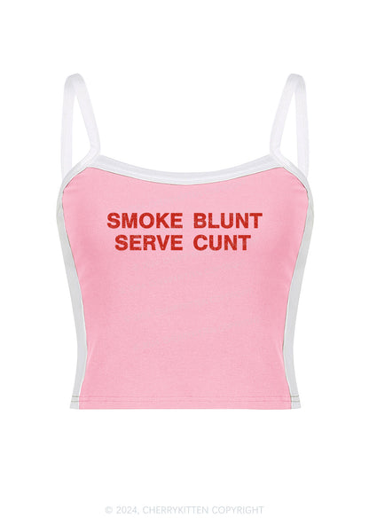 Smoke Blunt Y2K Color Block Crop Cami Top Cherrykitten