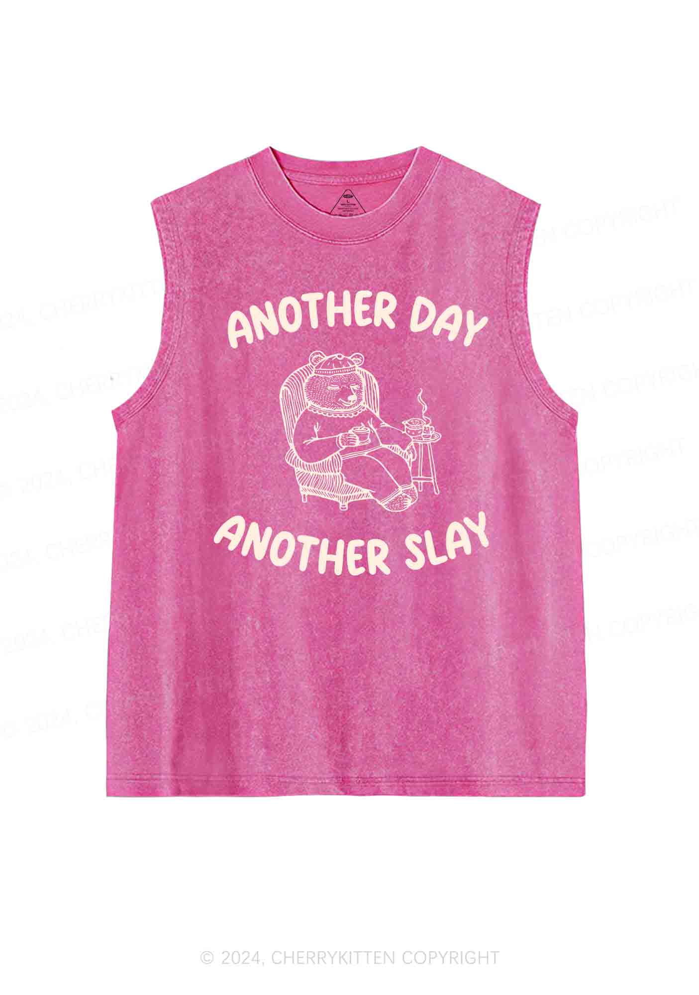 Another Slay Bear Y2K Washed Tank Cherrykitten