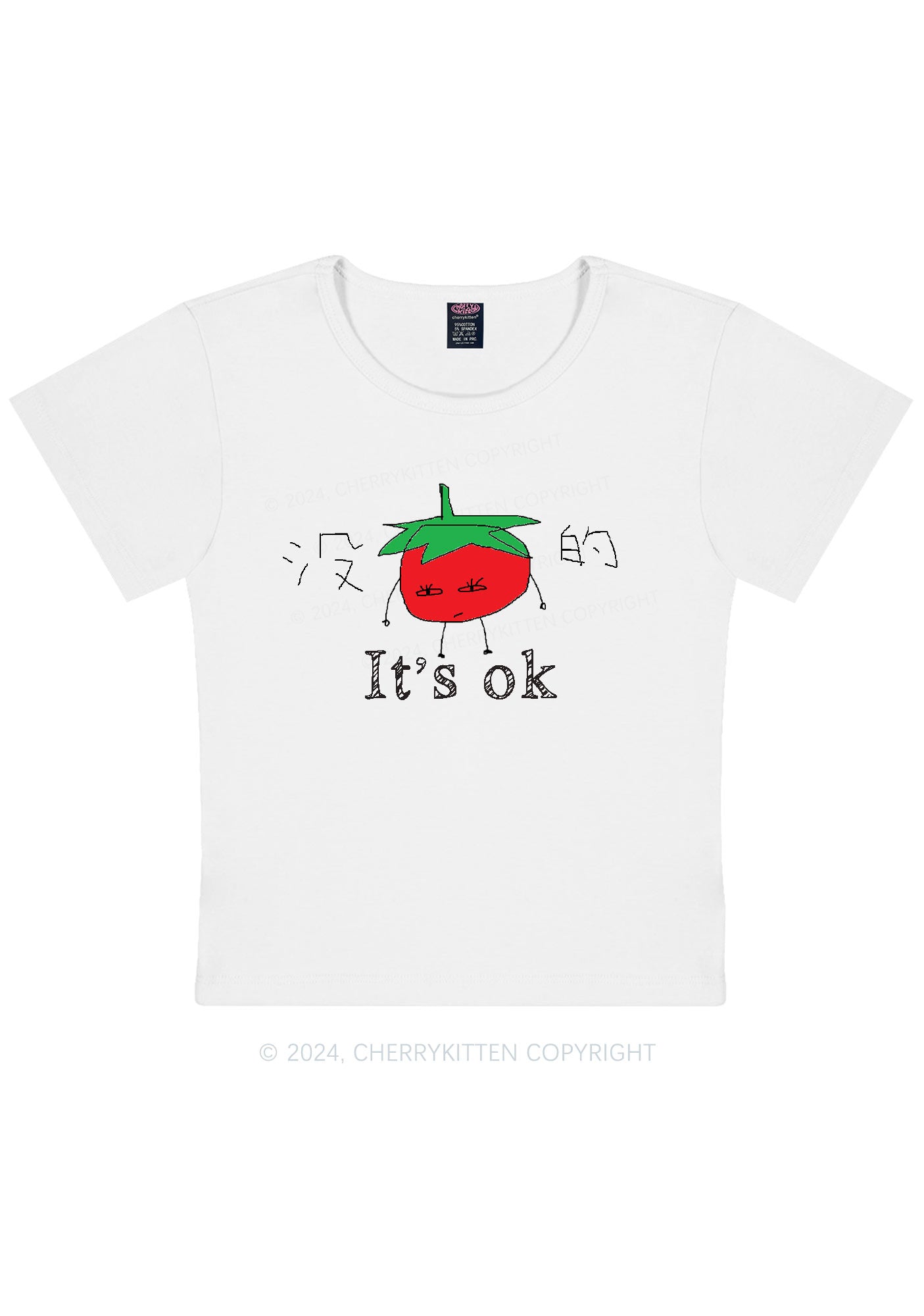 It's Ok Y2K Baby Tee Cherrykitten