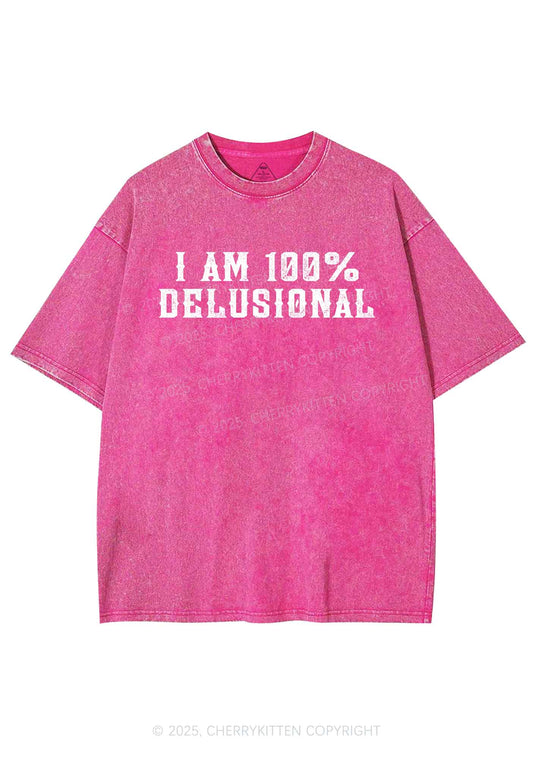 I Am Delusional Y2K Washed Tee Cherrykitten