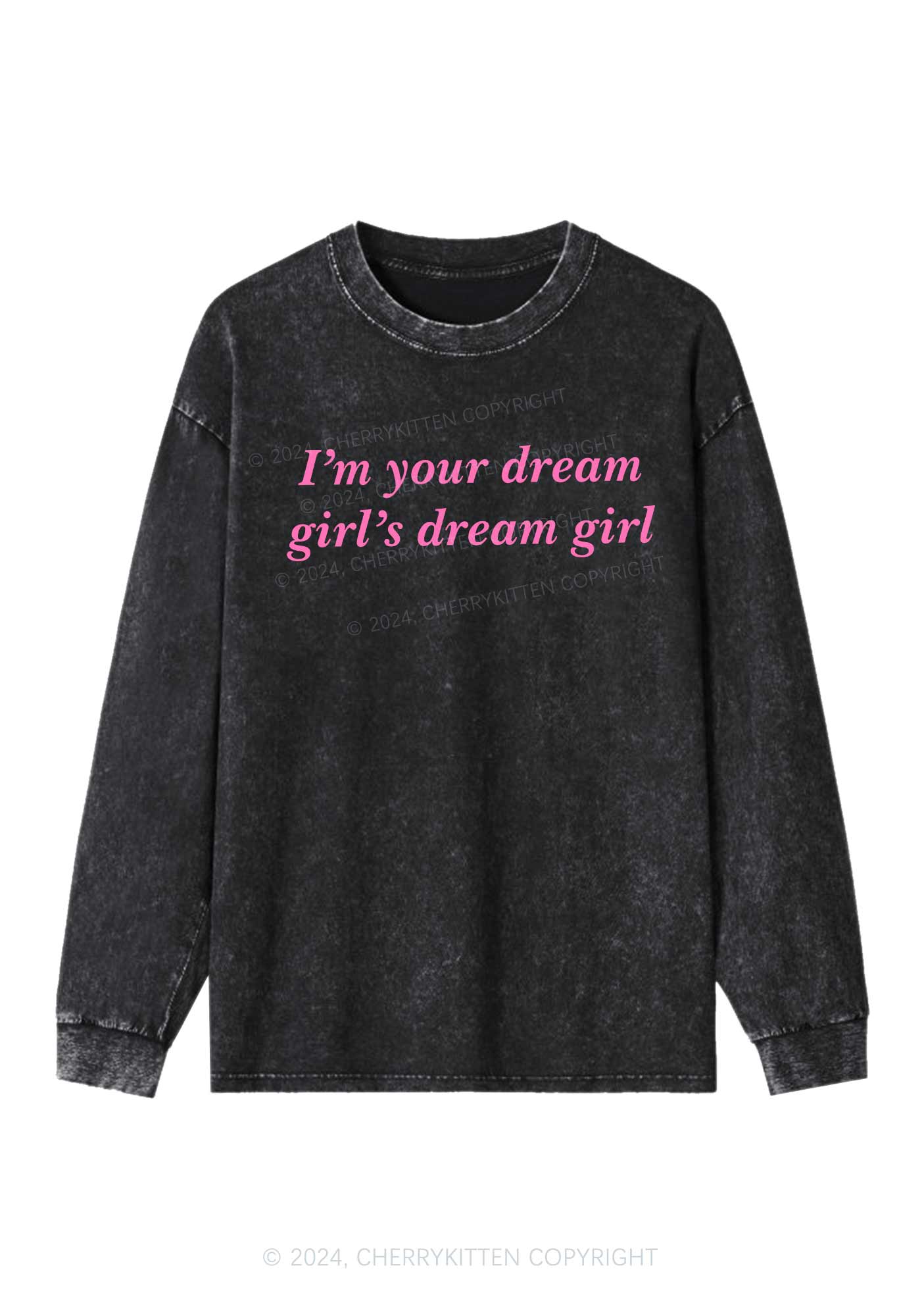 Dream Girl Y2K Washed Long Sleeves Cherrykitten