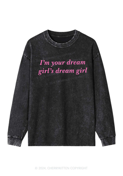 Dream Girl Y2K Washed Long Sleeves Cherrykitten