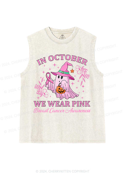 Halloween October Wear Pink Y2K Washed Tank Cherrykitten