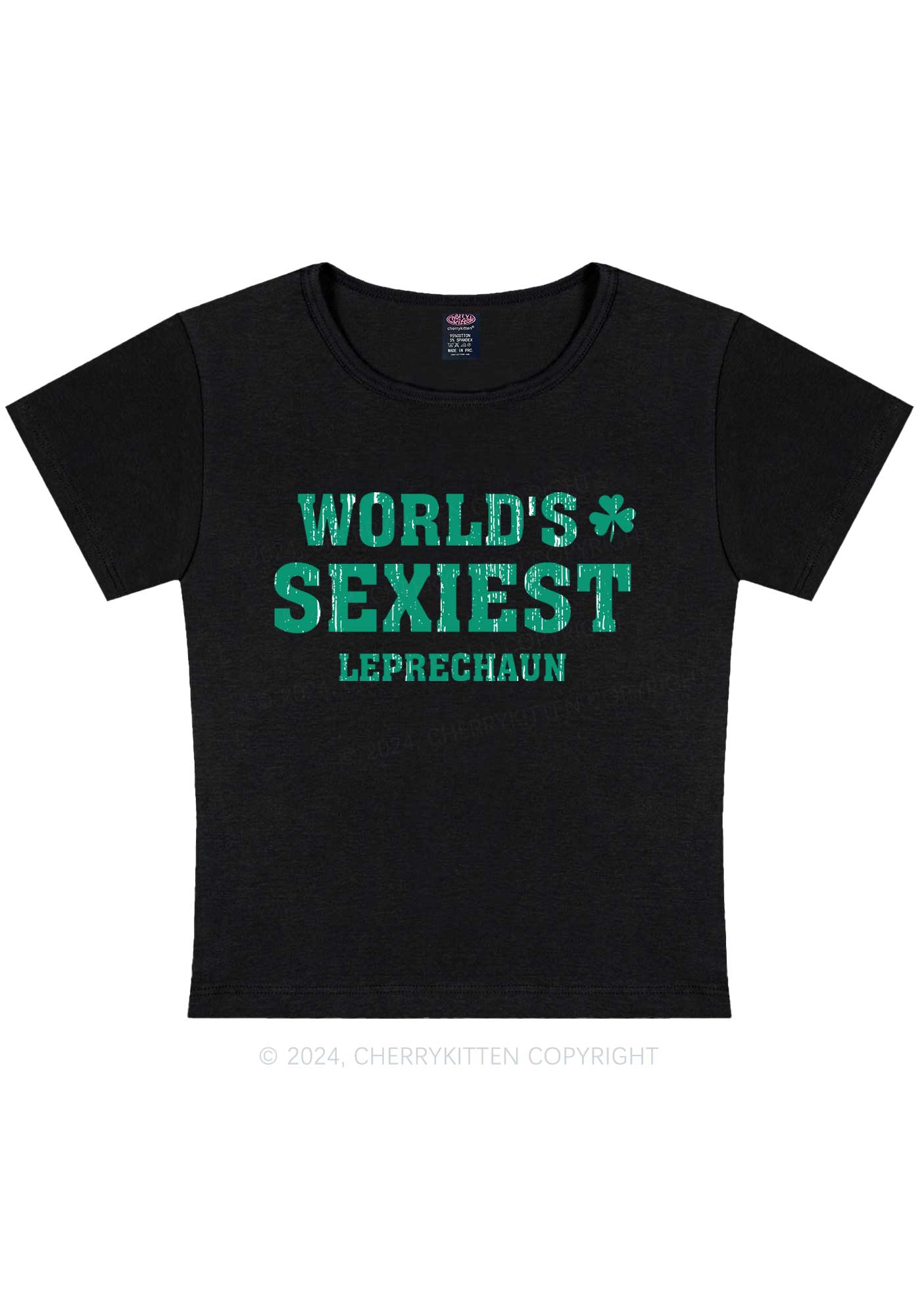 Worlds Sexiest Leprechaun St Patricks Y2K Baby Tee Cherrykitten